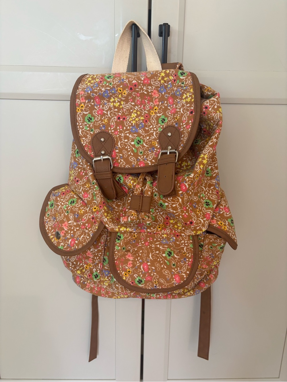 Candie’s Floral Multi-pocket Cargo Rucksack Backpack